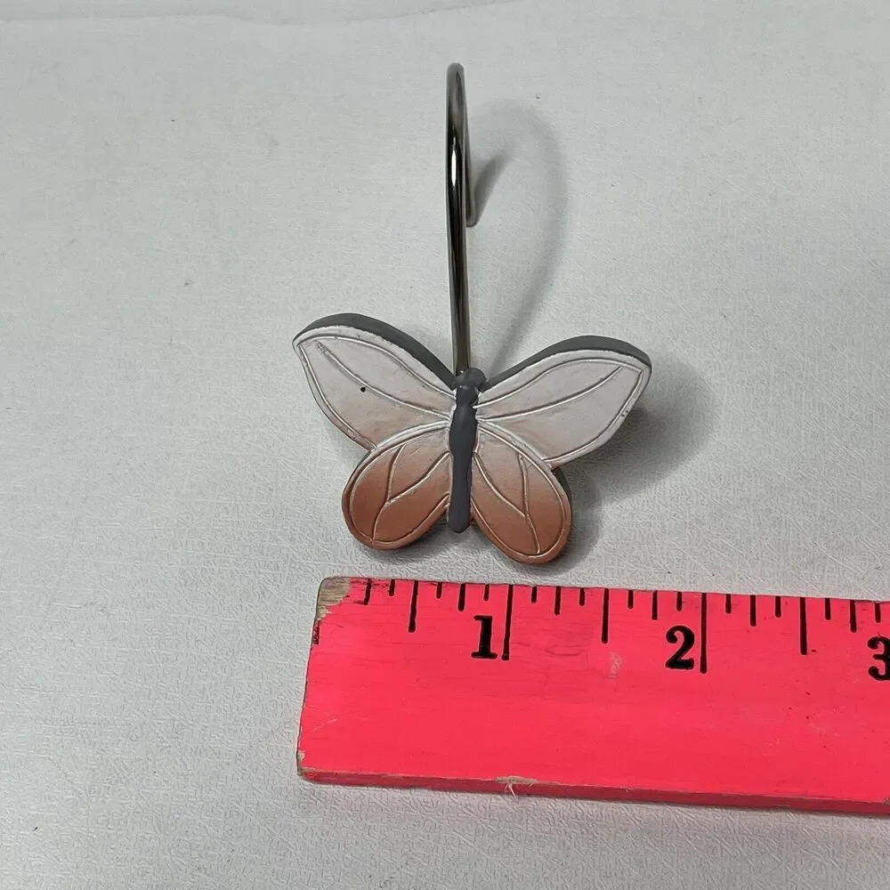 Set Of 12 Lisa Audit Butterfly Shower Curtain Hooks